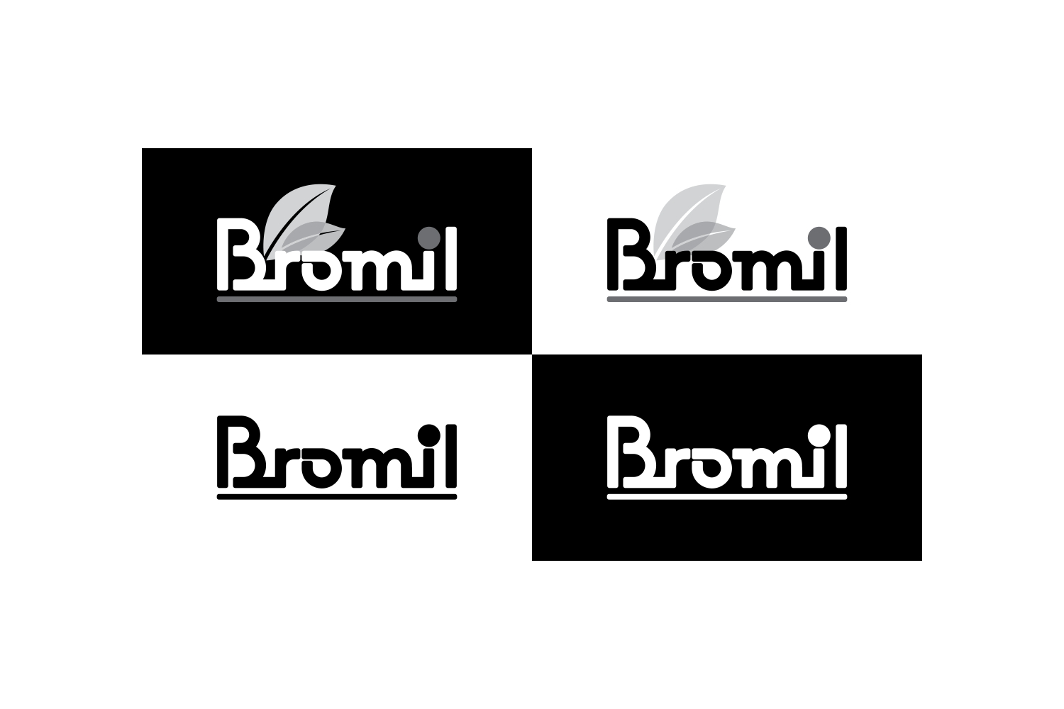 Bromil logo black & white & monochromatic options