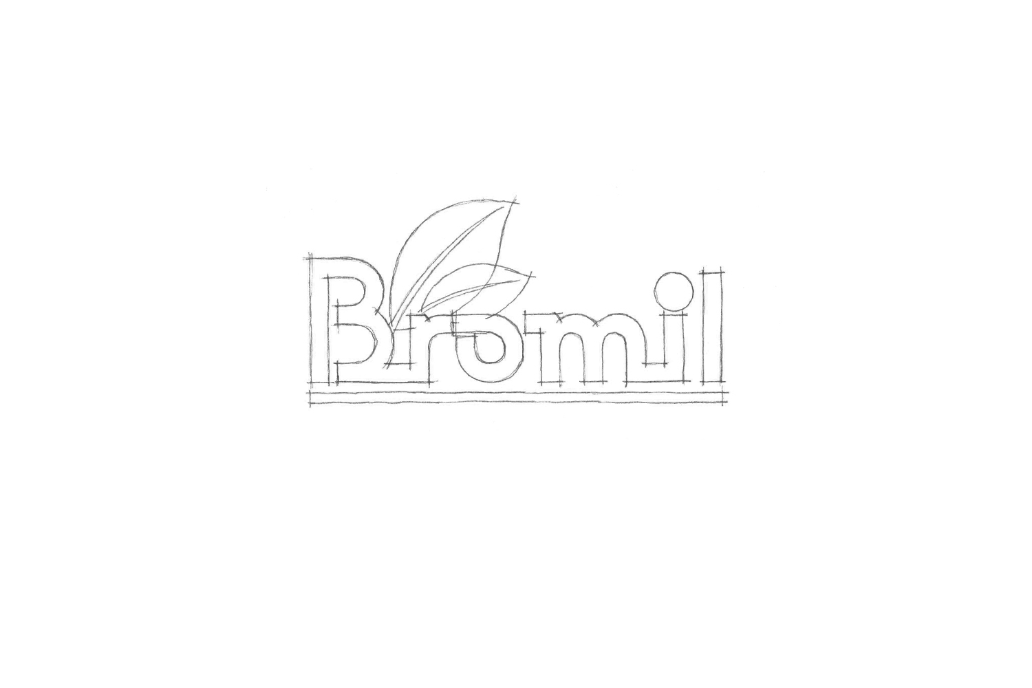 Bromil logo pencil sketch