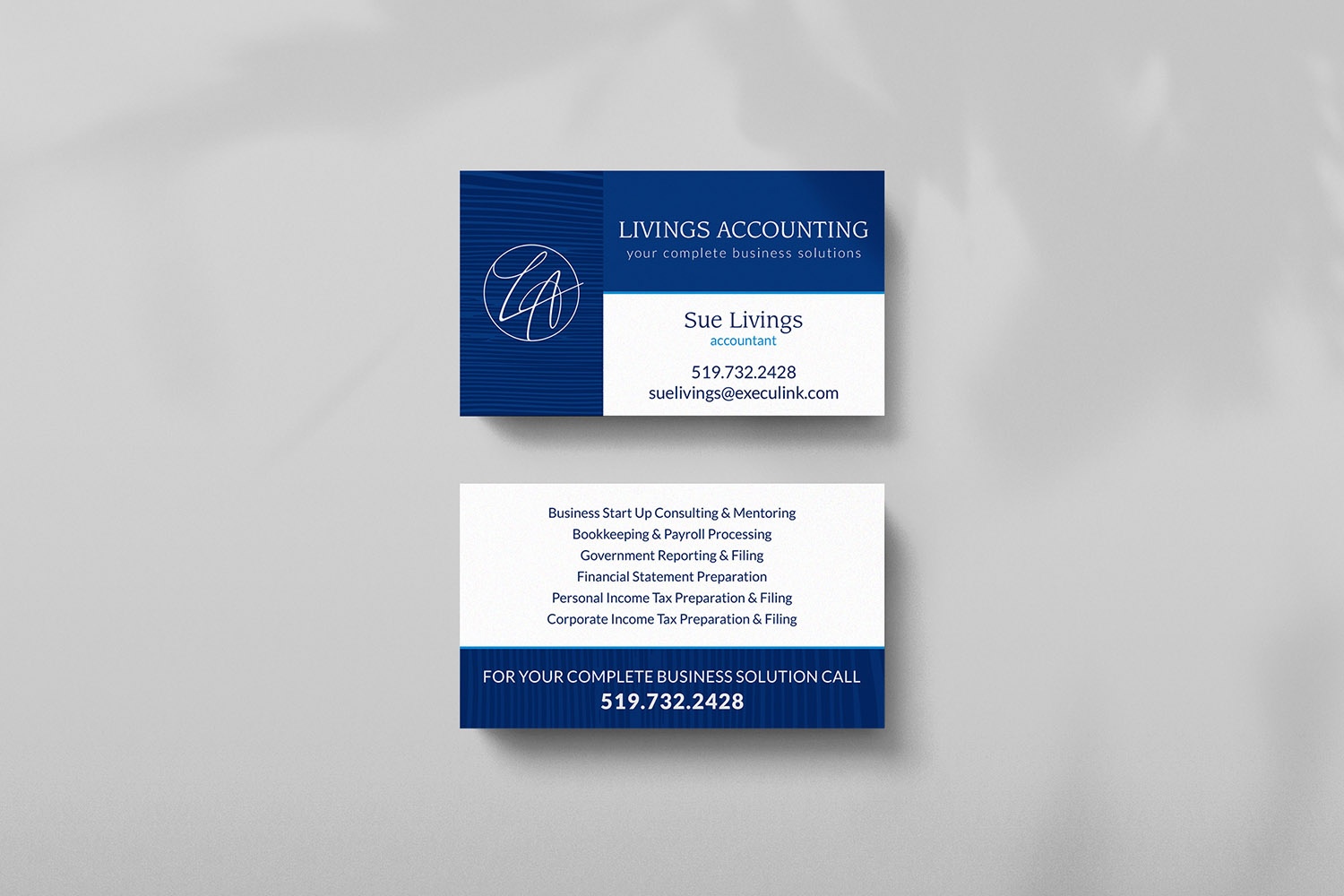 Livings Accounting business cards design