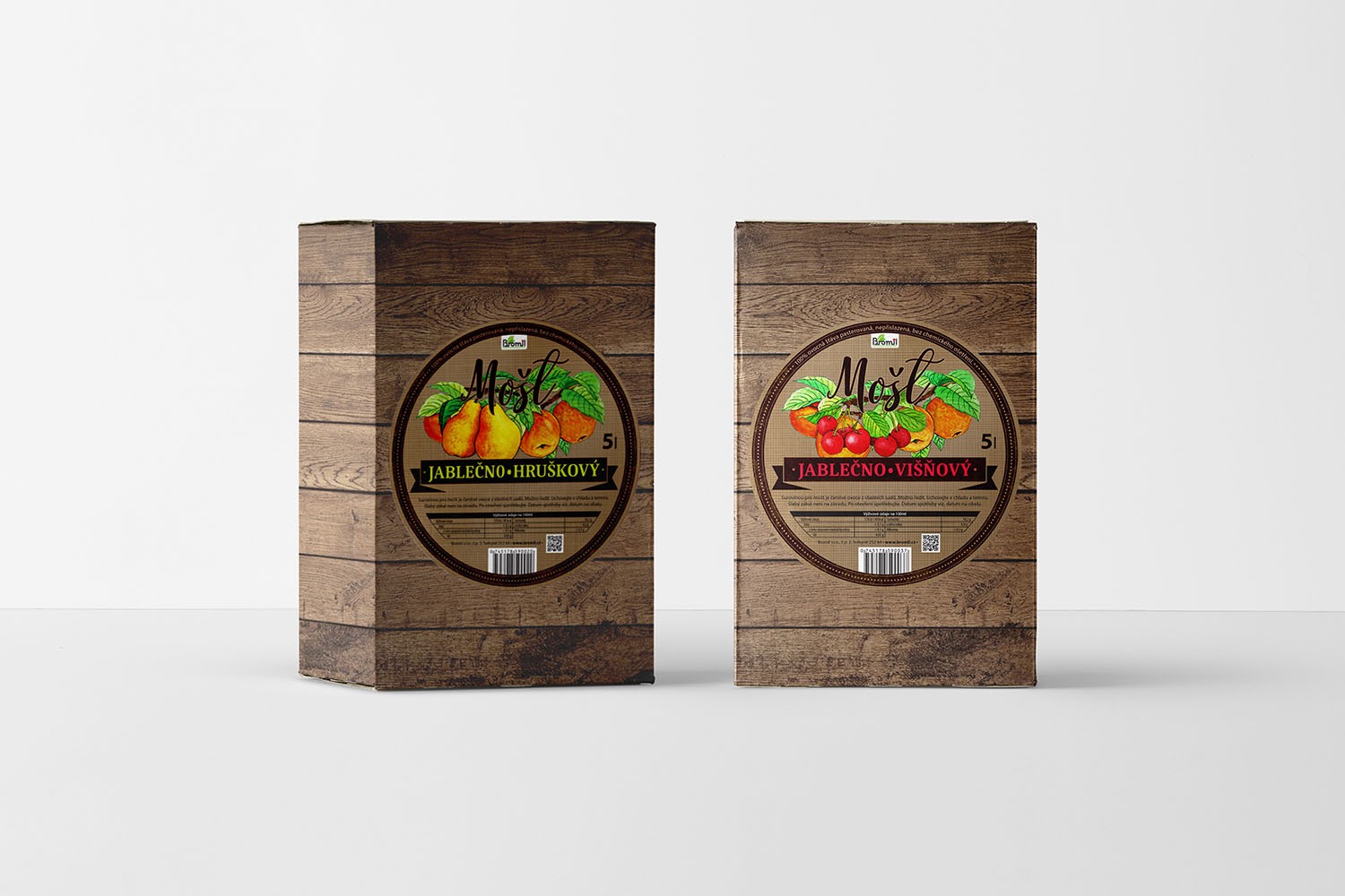 Bromil fresh pressed juices packaging design