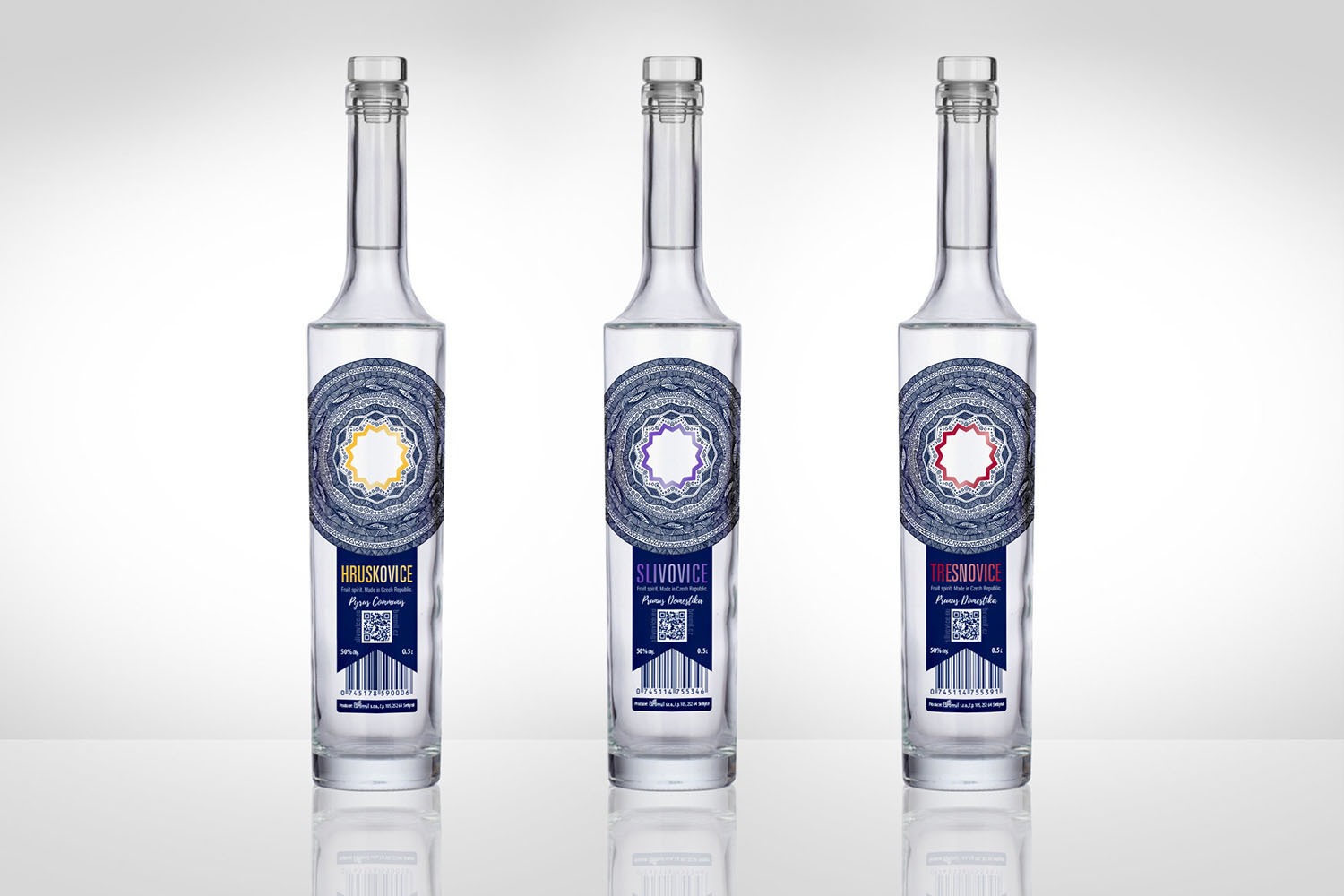 Bromil fruit spirits series label design