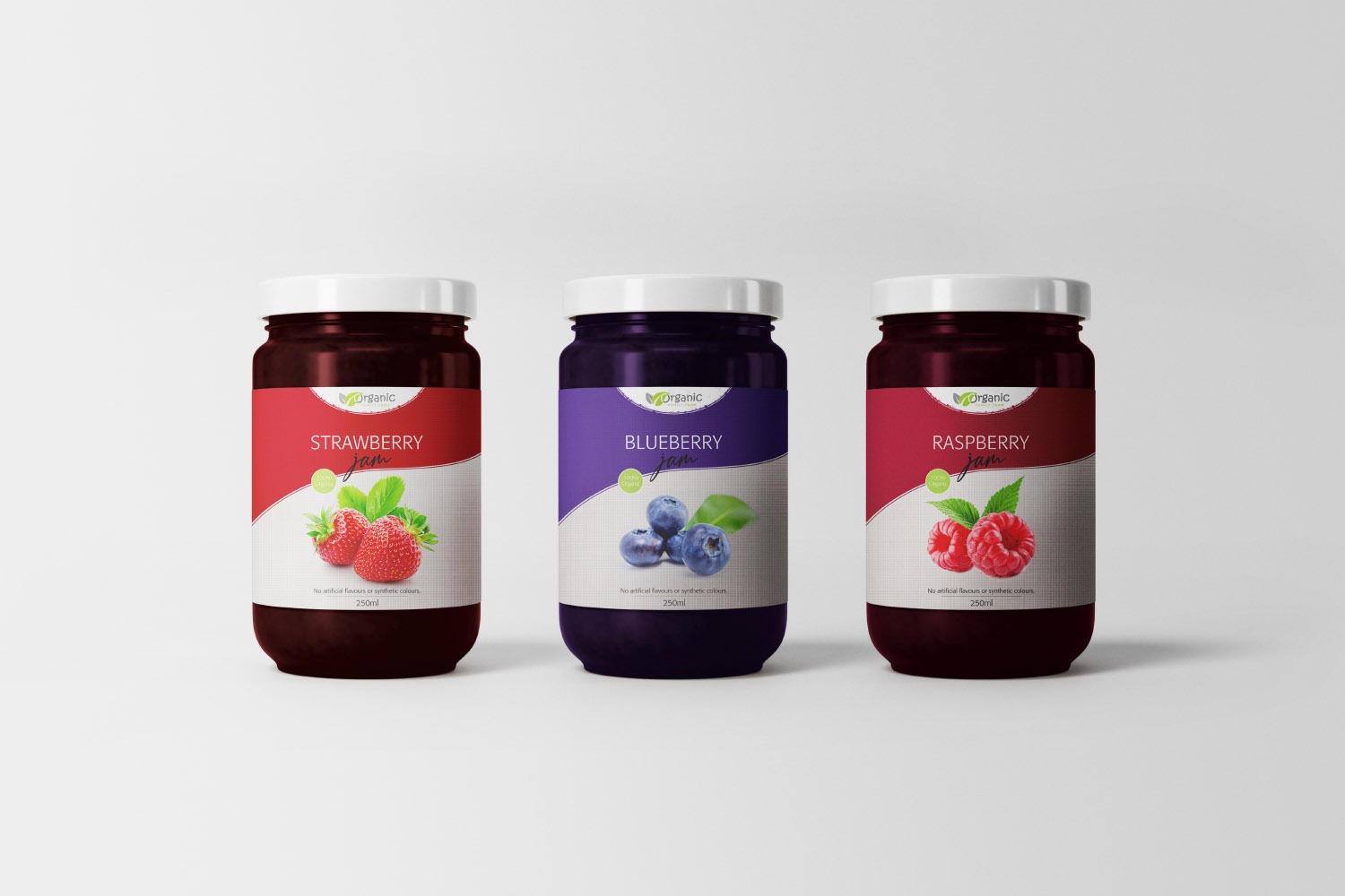 Organic jam line packaging design
