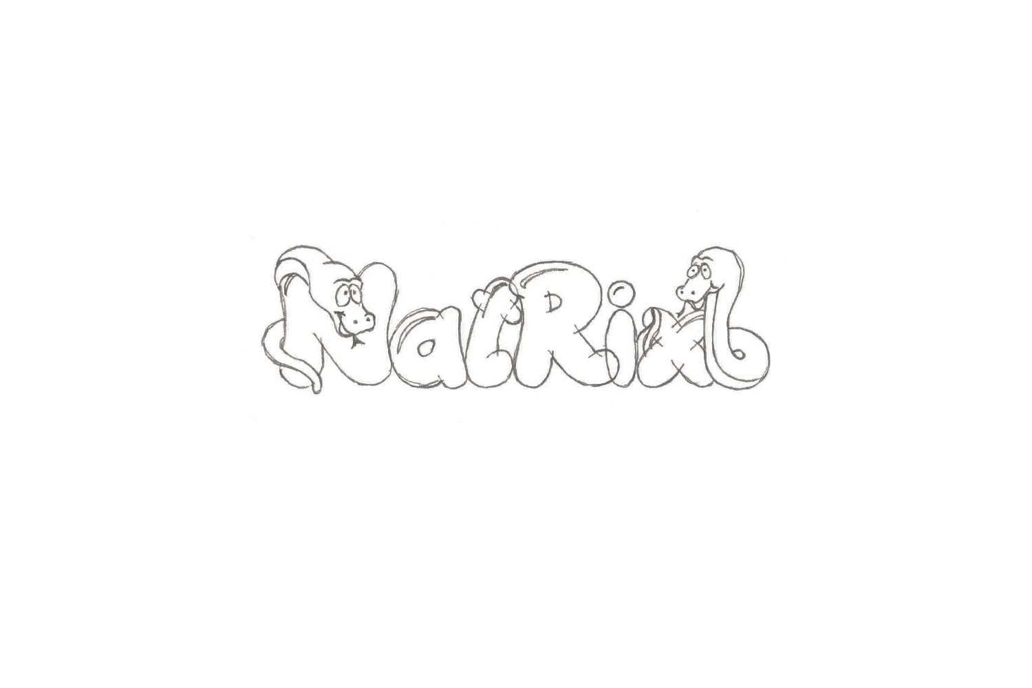 NATRIX swimming club logo concept pencil drawing